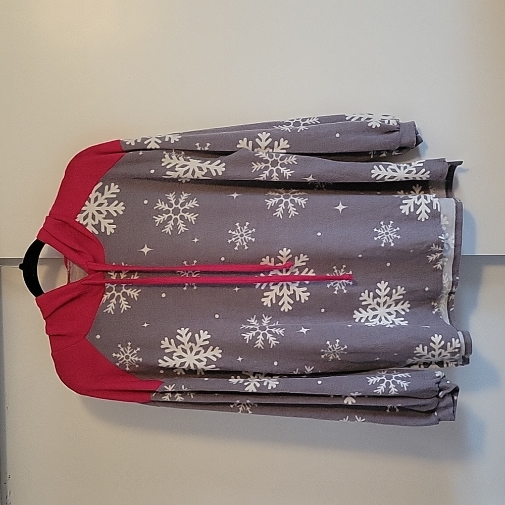 Honeyme Snowflake hoodie - gray/white/hot pink size XL excellent condition